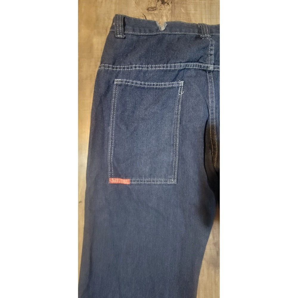 JNCO Lucky 7 Dice Jeans 34x26 Blue Denim Mid Rise Baggy Skater Y2K Rare Stretch - Picture 12 of 16
